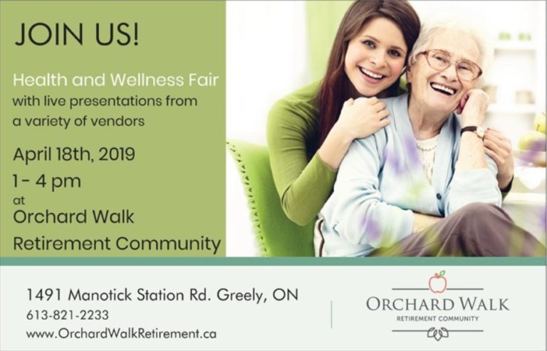 Health and Wellness Fair! - Orchard Walk Retirement Living